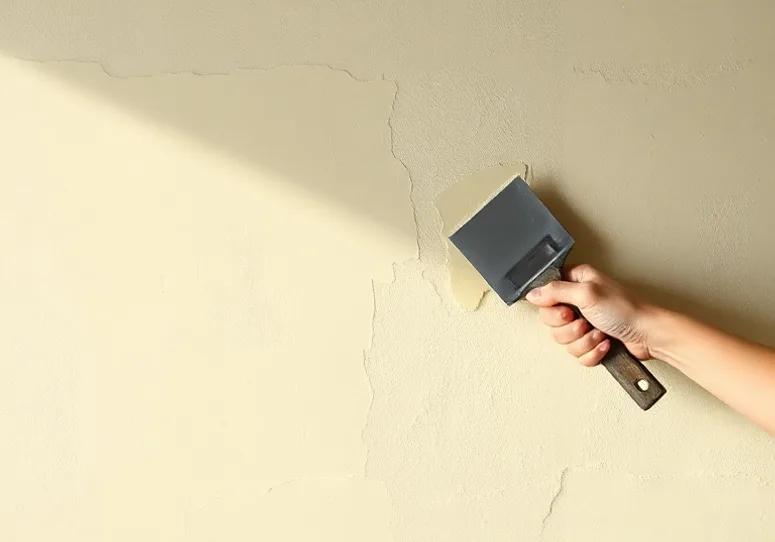 Application d'un enduit décoratif à la lisseuse sur un mur