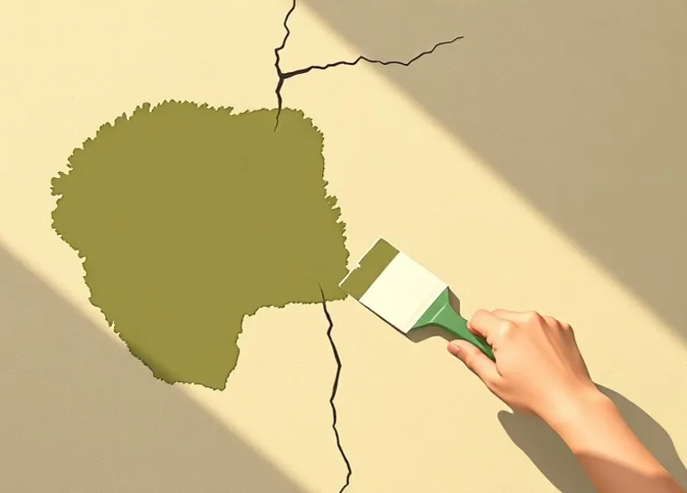 Ponçage et rebouchage des fissures avant mise en peinture